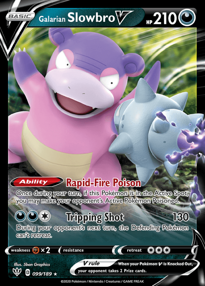 099/189 Galarian Slowbro V - Darkness Ablaze - Volution Cards and Collectables