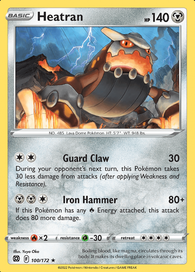 100/172 Heatran - Brilliant Stars - Volution Cards and Collectables