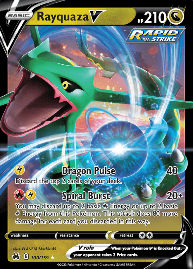 100/159 Rayquaza V - Crown Zenith - Volution Cards and Collectables