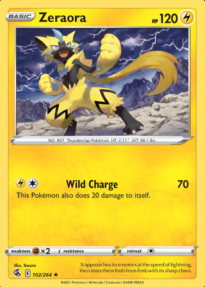 102/264 Zeraora - Fusion Strike - Volution Cards and Collectables