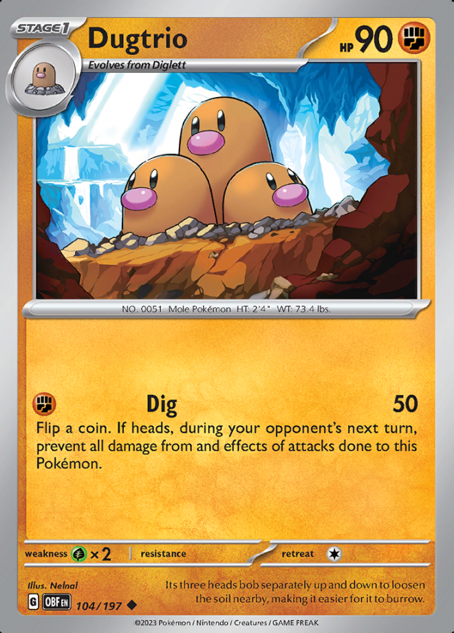 104/197 - Dugtrio - Obsidian Flames