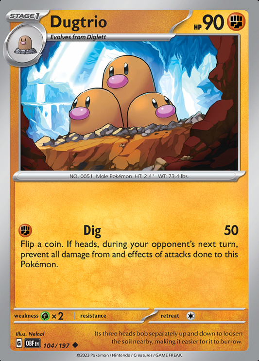 104/197 - Dugtrio - Obsidian Flames