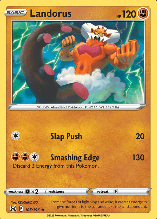 105/196 Landorus - Lost Origin - Volution Cards and Collectables