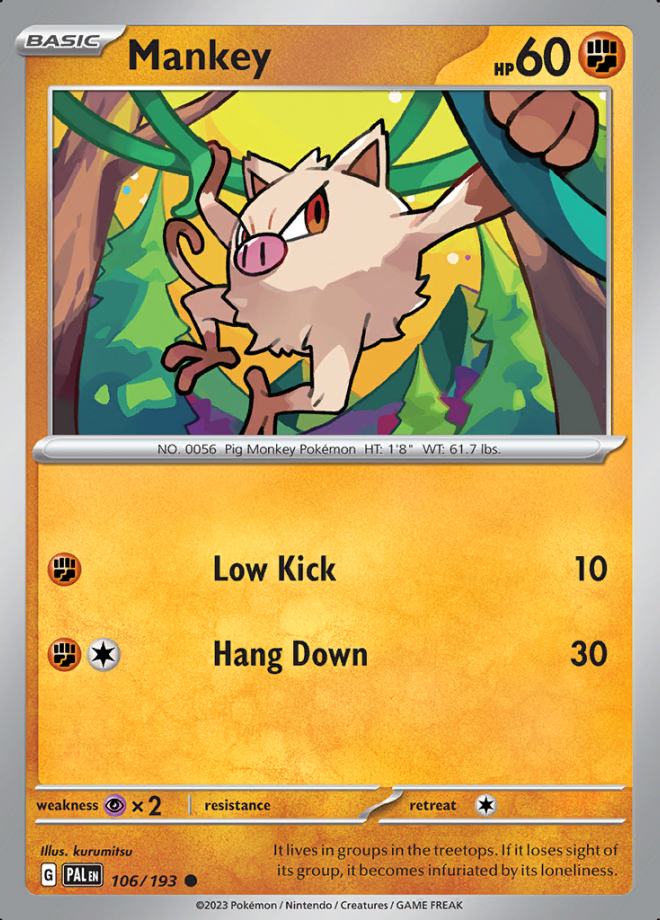 106/193 - Mankey - Paldea Evolved