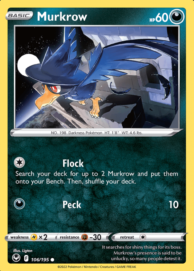 106/195 Murkrow - Silver Tempest - Volution Cards and Collectables