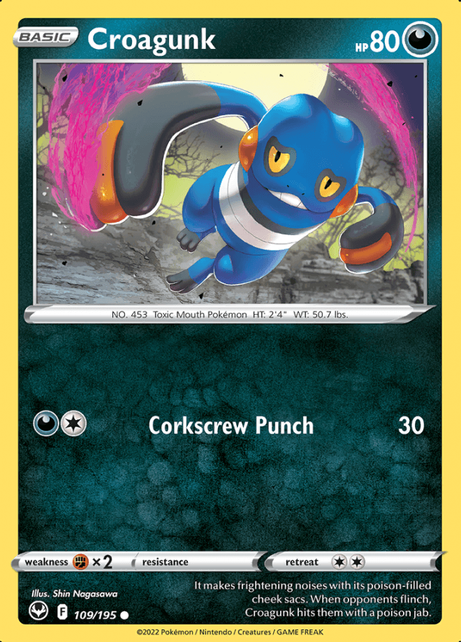 109/195 Croagunk - Silver Tempest - Volution Cards and Collectables