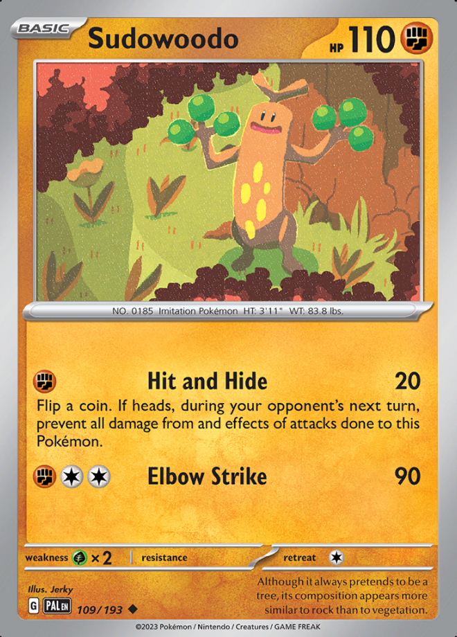 109/193 - Sudowoodo - Paldea Evolved