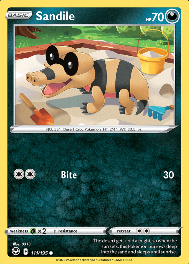 111/195 Sandile - Silver Tempest - Volution Cards and Collectables