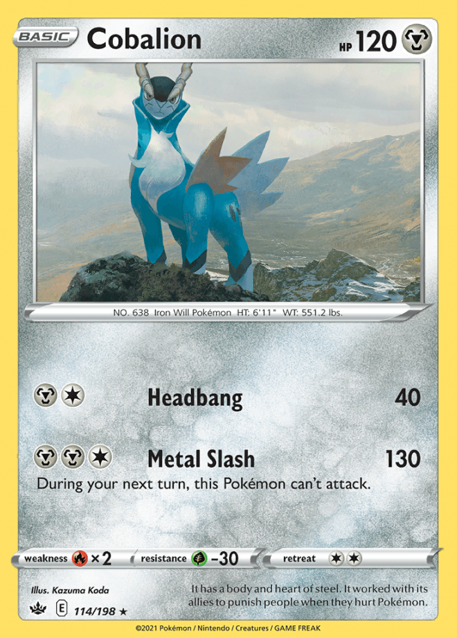 114/198 Cobalion - Chilling Reign - Volution Cards and Collectables