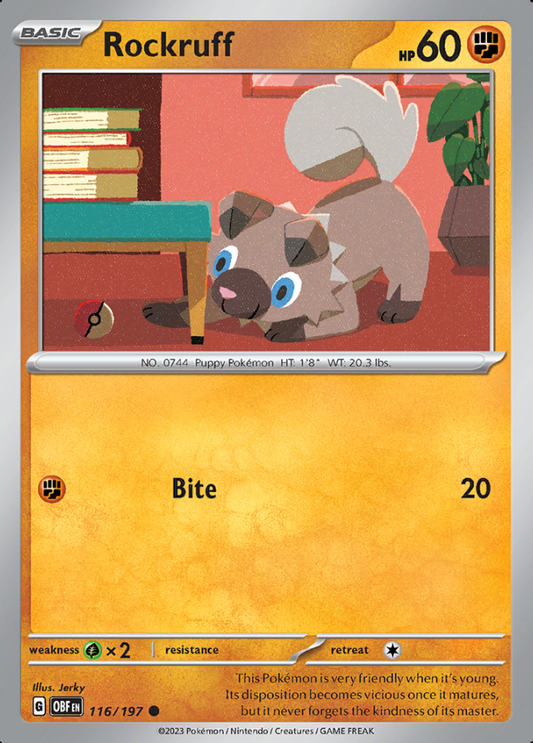 116/197 - Rockruff - Obsidian Flames