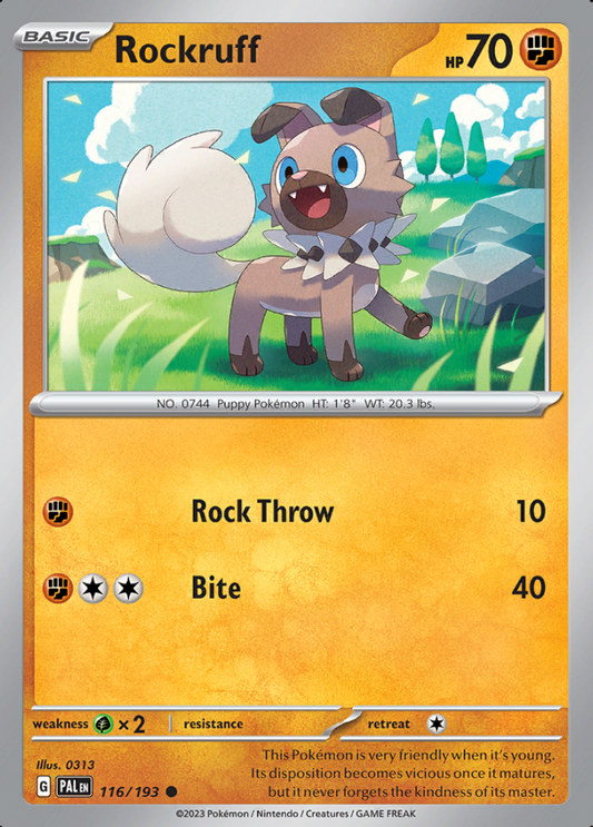 116/193 - Rockruff - Paldea Evolved