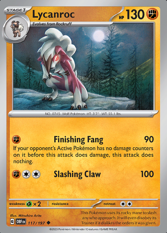 117/197 - Lycanroc - Obsidian Flames