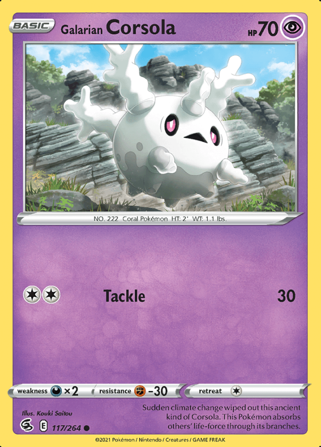 117/264 Galarian Corsola - Fusion Strike - Volution Cards and Collectables