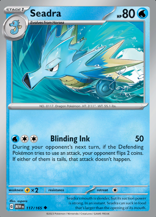 117/165 - Seadra - Pokemon 151