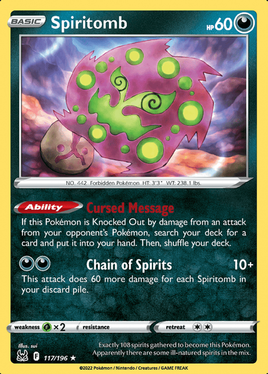 117/196 Spiritomb - Lost Origin - Volution Cards and Collectables