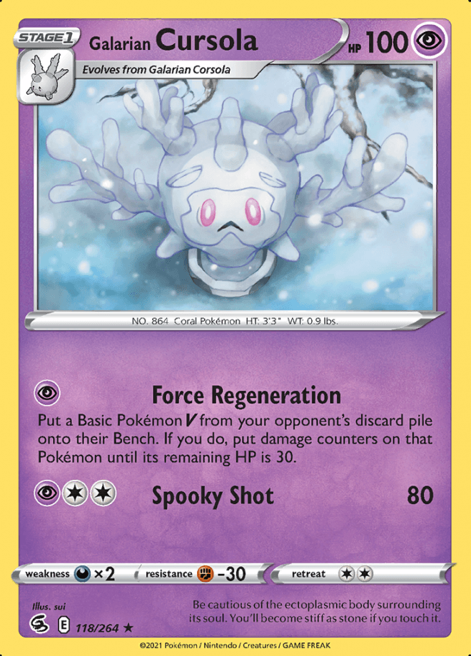 118/264 Galarian Cursola - Fusion Strike - Volution Cards and Collectables