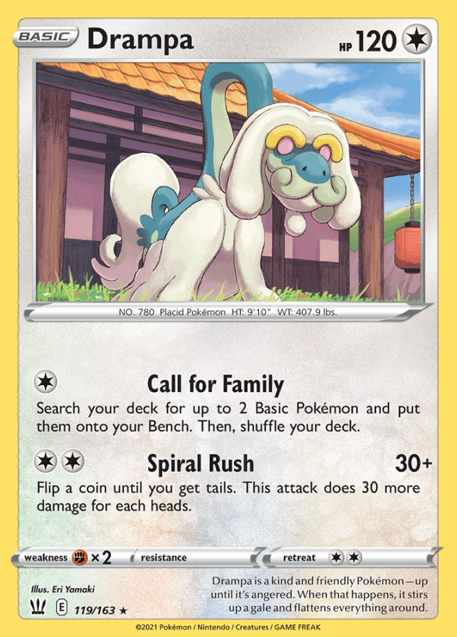 119/163 Drampa - Battle Styles - Volution Cards and Collectables