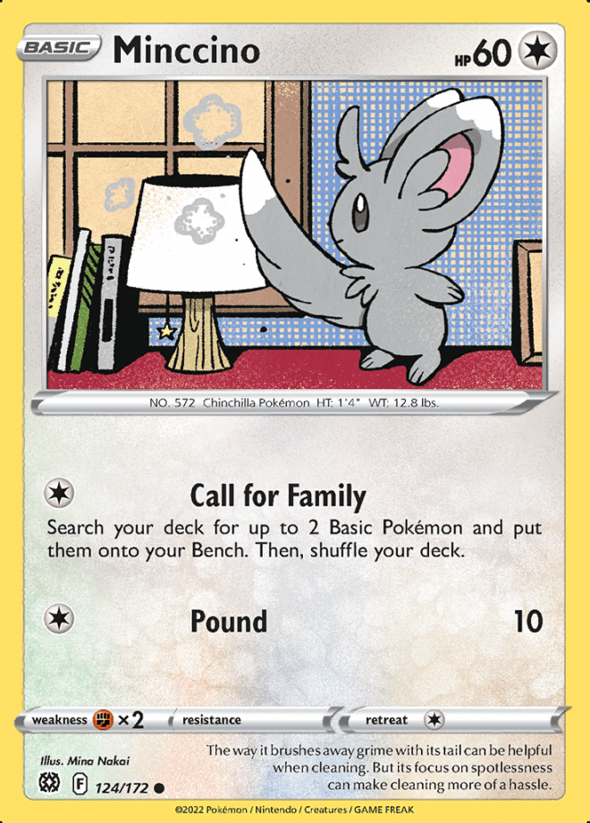 124/172 Minccino - Brilliant Stars - Volution Cards and Collectables