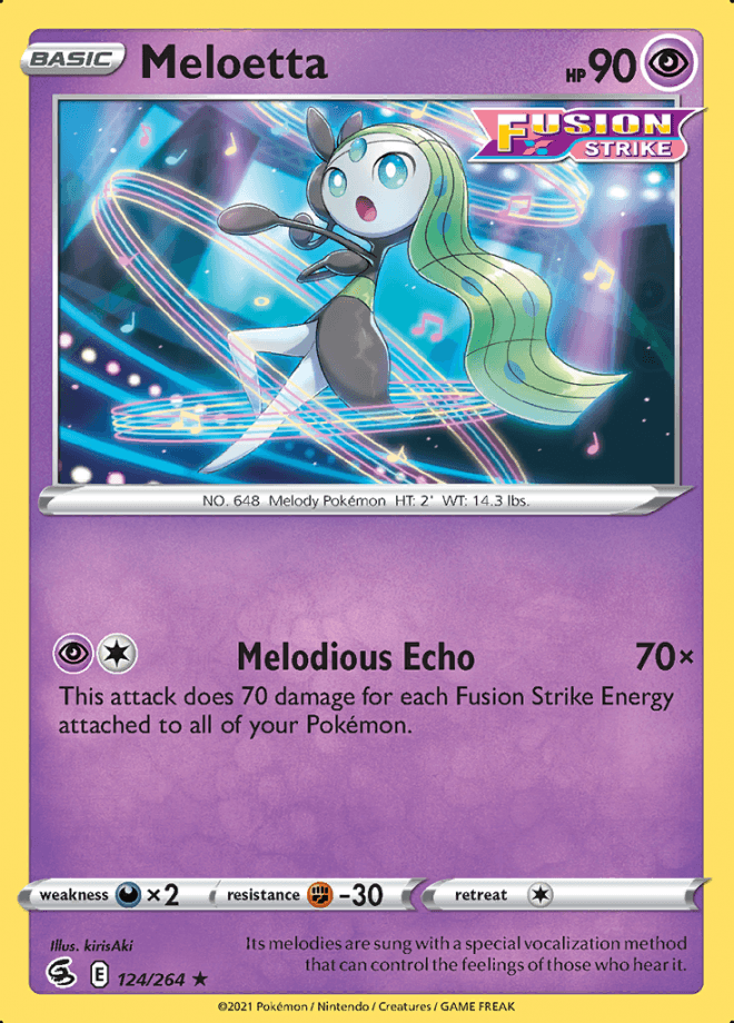 124/264 Meloetta - Fusion Strike - Volution Cards and Collectables