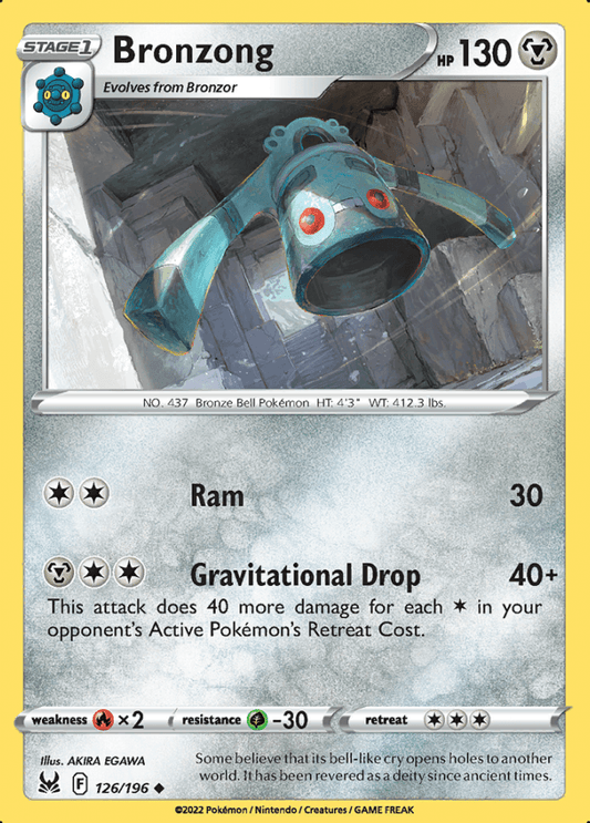 126/196 Bronzong - Lost Origin - Volution Cards and Collectables