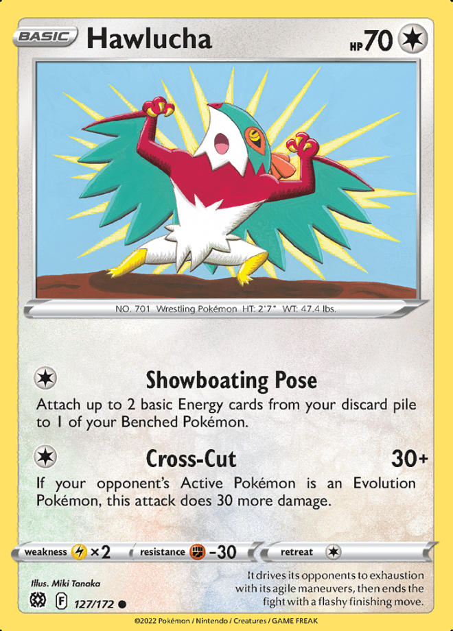 127/172 Hawlucha - Brilliant Stars - Volution Cards and Collectables