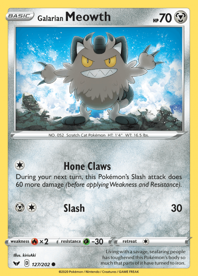 127/202 Galarian Meowth - SWSH Base - Volution Cards and Collectables