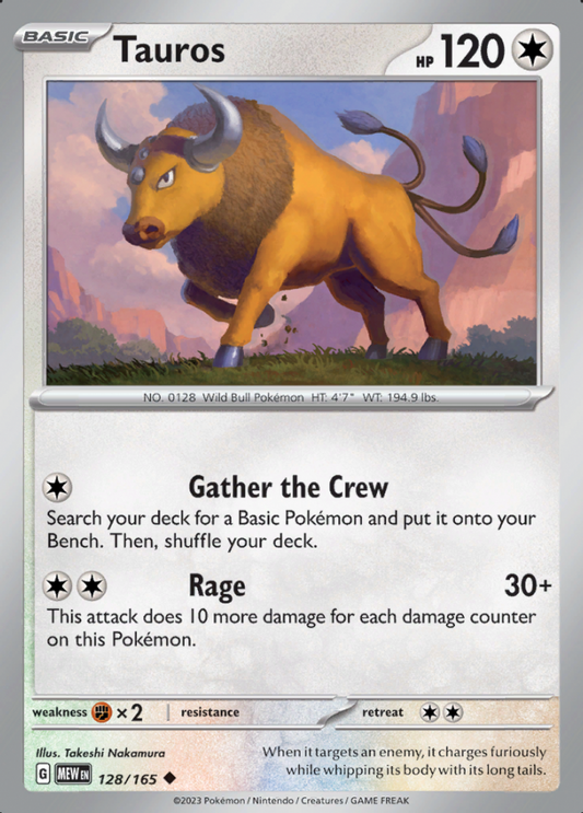 128/165 - Tauros - Pokemon 151