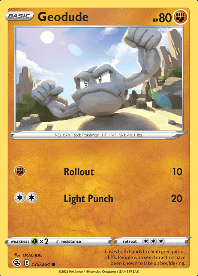 135/264 Geodude - Fusion Strike - Volution Cards and Collectables