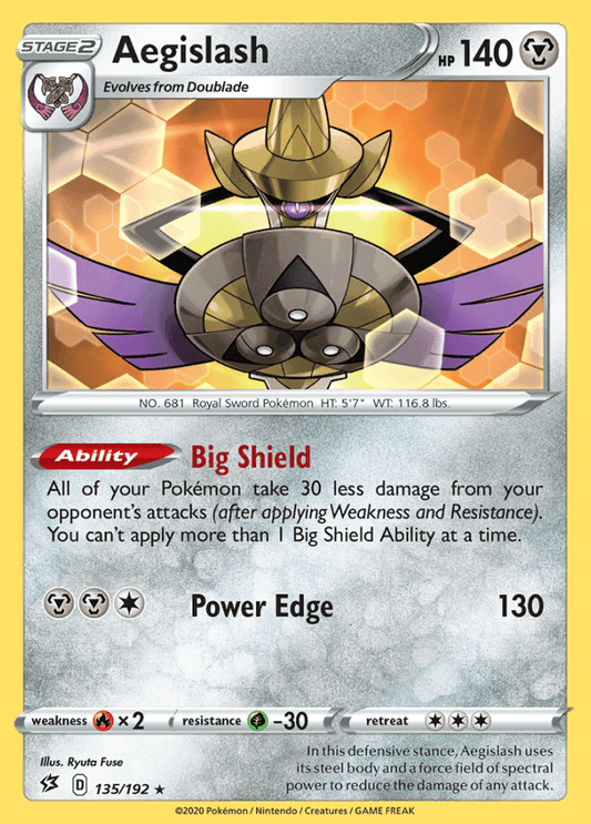 135/192 Aegislash - Rebel Clash - Volution Cards and Collectables