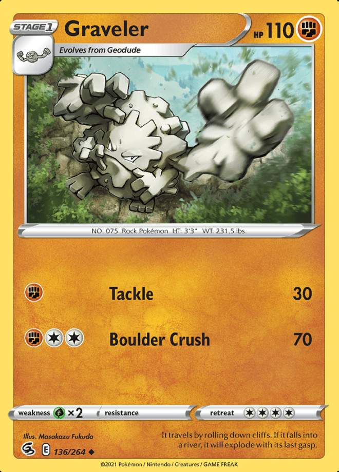 136/264 Graveler - Fusion Strike - Volution Cards and Collectables