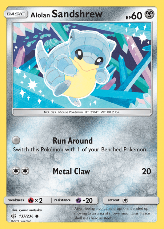 137/236 Alolan Sandshrew - Cosmic Eclipse - Volution Cards and Collectables