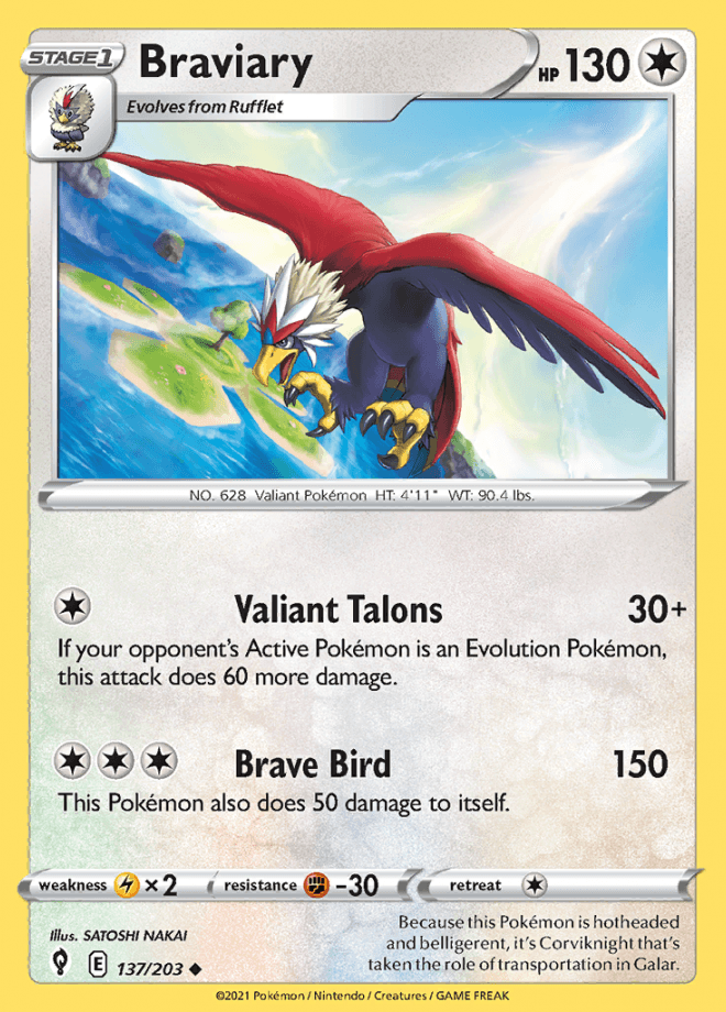 137/203 Braviary - Evolving Skies - Volution Cards and Collectables