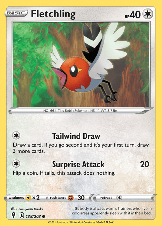 138/203 Fletchling - Evolving Skies - Volution Cards and Collectables