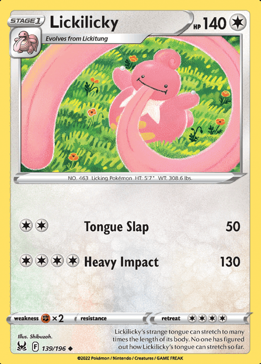 139/196 Lickilicky - Lost Origin - Volution Cards and Collectables