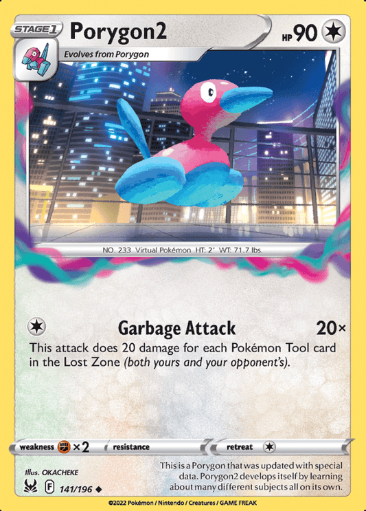 141/196 Porygon2 - Lost Origin - Volution Cards and Collectables