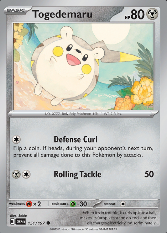 151/197 - Togedemaru - Obsidian Flames