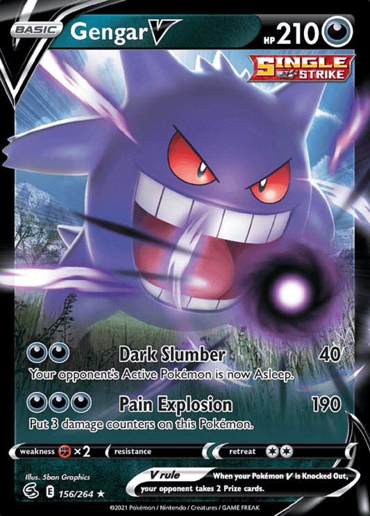 156/264 Gengar V - Fusion Strike - Volution Cards and Collectables