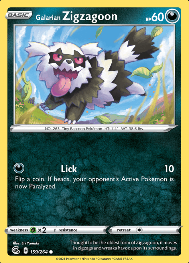 159/264 Galarian Zigzagoon - Fusion Strike - Volution Cards and Collectables