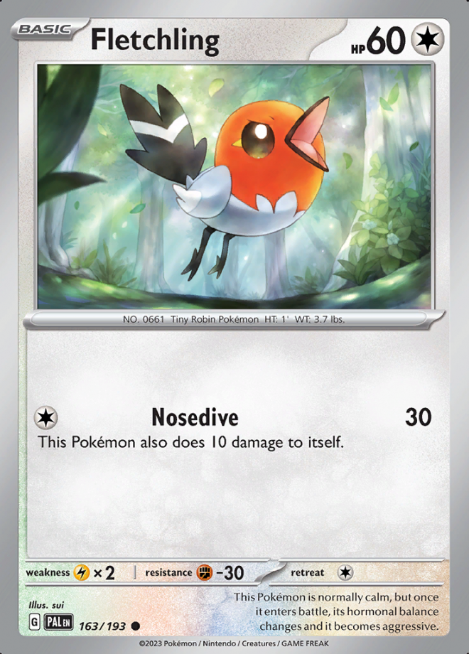 163/193 - Fletchling - Paldea Evolved