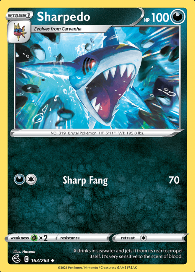 163/264 Sharpedo - Fusion Strike - Volution Cards and Collectables