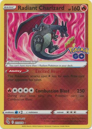 011/078 Radiant Charizard - Pokemon GO - Volution Cards and Collectables