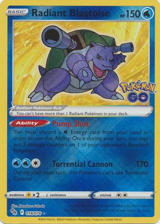 018/078 Radiant Blastoise - Pokemon GO - Volution Cards and Collectables