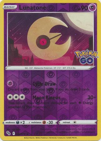 034/078 Lunatone RH - Pokemon GO - Volution Cards and Collectables