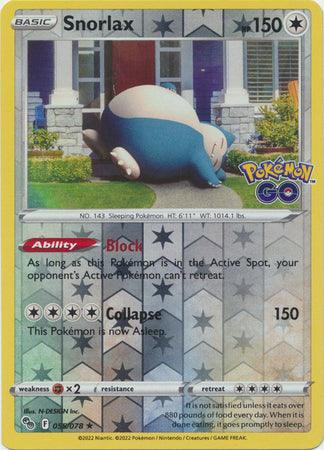 055/078 Snorlax RH - Pokemon GO - Volution Cards and Collectables