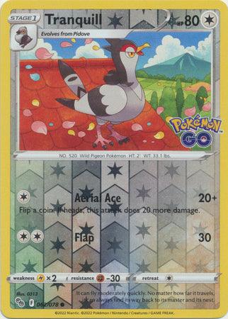 062/078 Tranquill RH - Pokemon GO - Volution Cards and Collectables