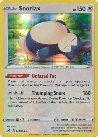 143/196 Snorlax - Lost Origin - Volution Cards and Collectables