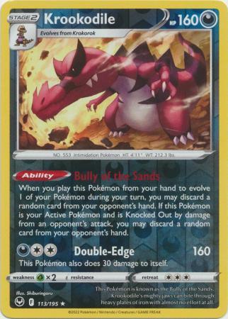 113/195 Krookodile RH - Silver Tempest - Volution Cards and Collectables