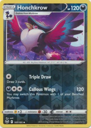 107/195 Honchkrow RH - Silver Tempest - Volution Cards and Collectables