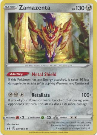 097/159 Zamazenta - Crown Zenith - Volution Cards and Collectables