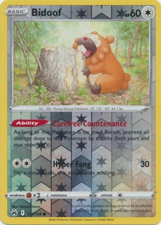 111/159 Bidoof RH - Crown Zenith - Volution Cards and Collectables